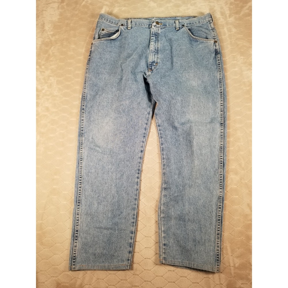 VTG 90s Wrangler Denim Jeans Tag 42x30 Fits 40x27 Medium Wash USA Made